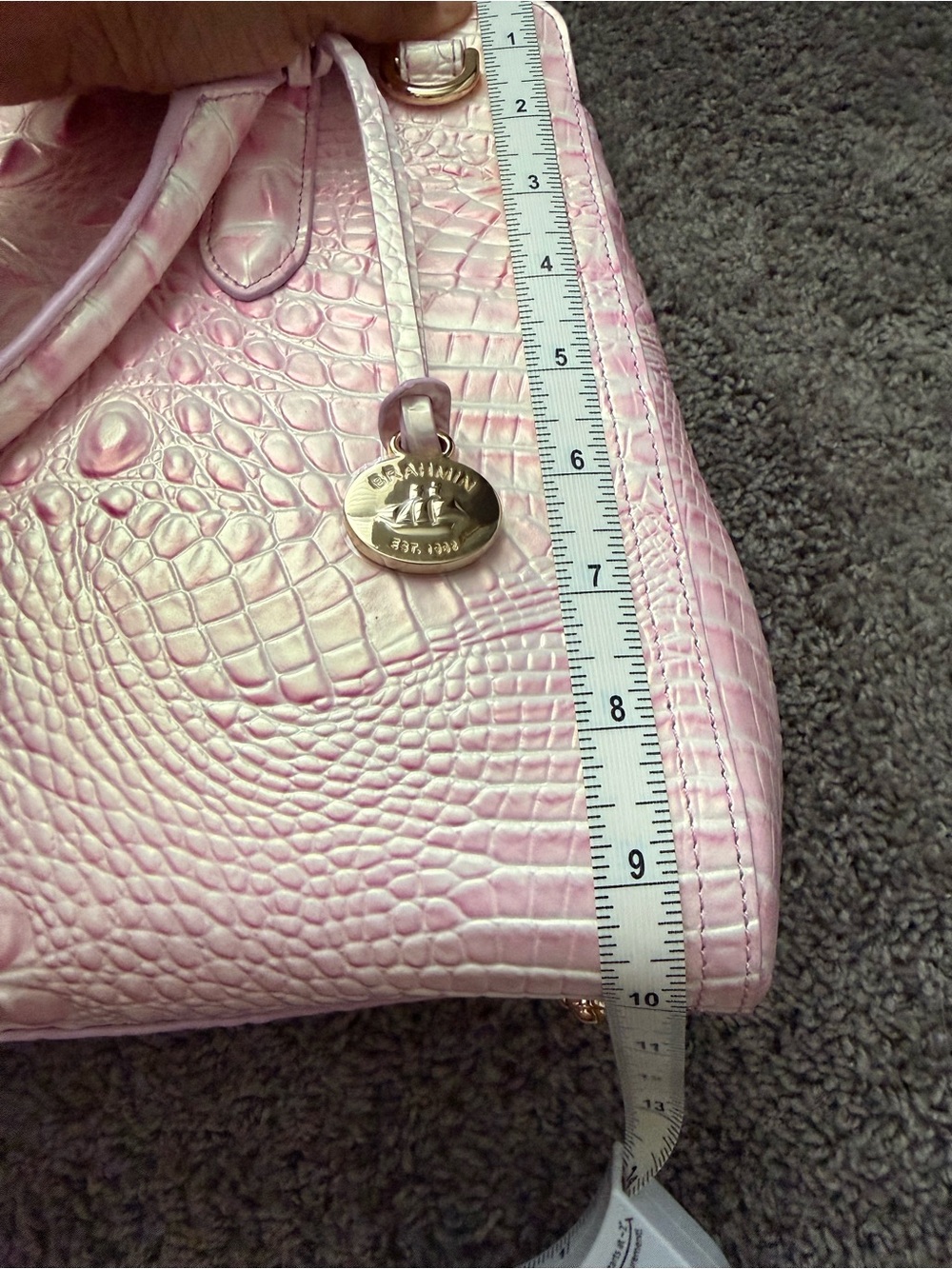 Brahmin Pink Croc-Embossed Satchel with Matching Wallet - Picture 16 of 16